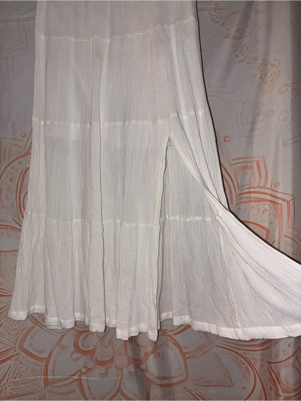 Blashe Classic White Tiered Midi w/ Slit Skirt - Picture 2 of 7